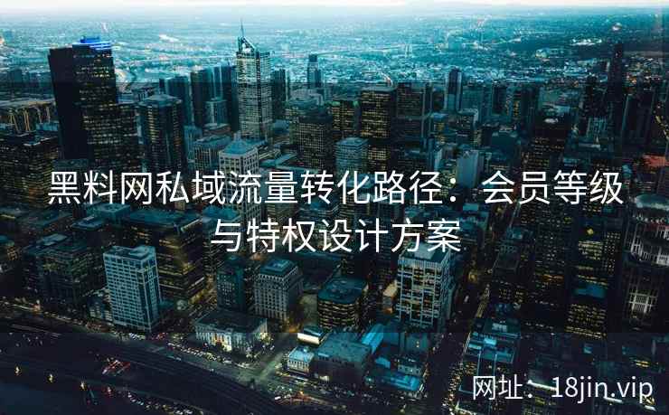 黑料网私域流量转化路径：会员等级与特权设计方案